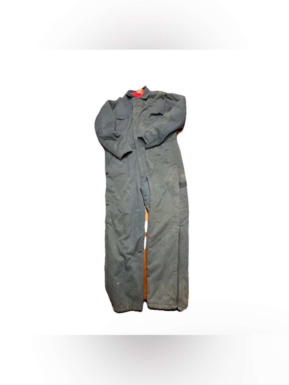 Vintage Dickies Insulated Coveralls Navy Talon Zipper Quilted Lined Thrashed XL
